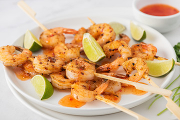 Chilli barbecued prawns