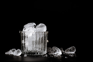 crystal bucket with ice