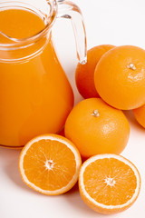 glass jar of fresh orange juice