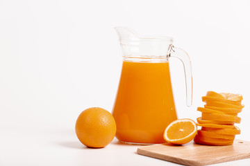 glass jar of fresh orange juice