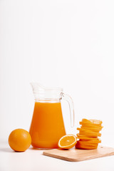 glass jar of fresh orange juice