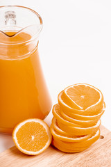 glass jar of fresh orange juice