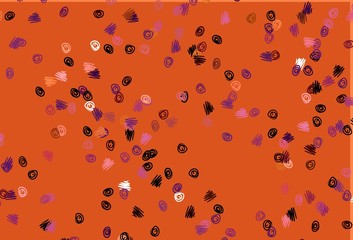 Light Red, Yellow vector background with bubbles.