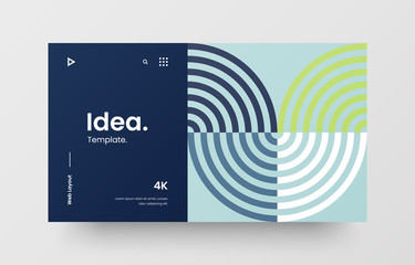 Creative horizontal website screen part for responsive web design project development. Abstract geometric pattern banner layout mock up. Corporate landing page block vector illustration template.