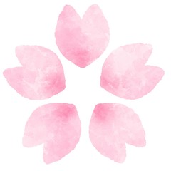 桜の花　花びら　水彩風イラスト素材