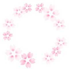 Fototapeta na wymiar 桜の丸いフレーム　イラスト素材