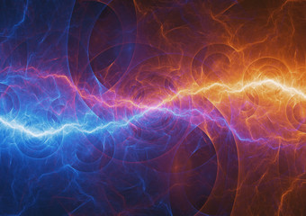 Fire and ice lightning background