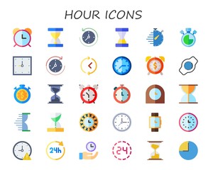 hour icon set