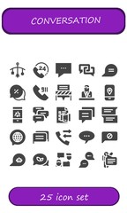 Modern Simple Set of conversation Vector filled Icons