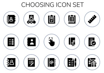 Modern Simple Set of choosing Vector filled Icons