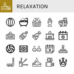 relaxation icon set