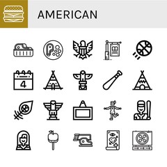 Set of american icons