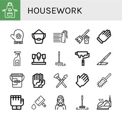 housework icon set