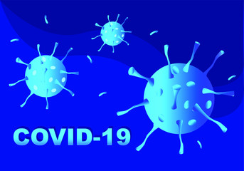 Obraz na płótnie Canvas Blue banner Covid -19. Coronavirus 2019-nCoV. Corona virus icon. 