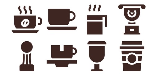 Modern Simple Set of decaf Vector filled Icons