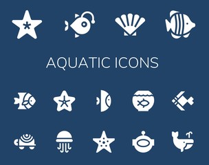 Modern Simple Set of aquatic Vector filled Icons