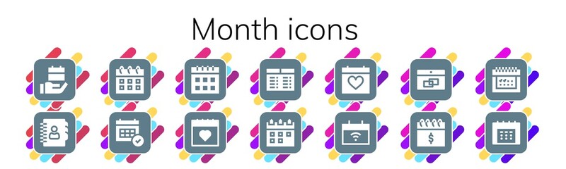 Fototapeta premium month icon set