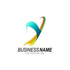 Y logo, Letter y logo with swoosh design vector