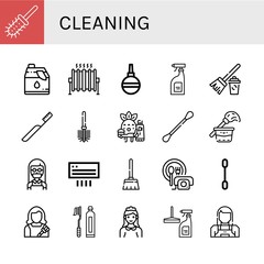 Set of cleaning icons