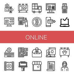 online simple icons set