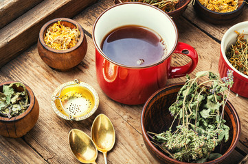 Brewed tasty herbal tea