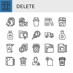 delete icon set