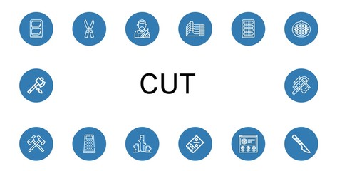 cut simple icons set