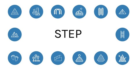 Set of step icons