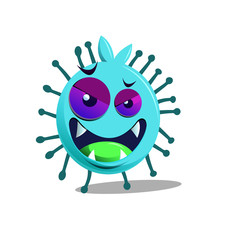 Cartoon Character of Virus, Isolated of Virus Illustration.