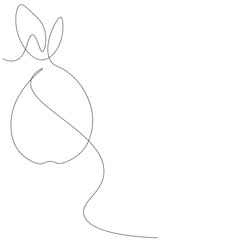 Fruit pear line drawing, vector illustration
