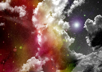 galaxy in a free space. 3D rendering