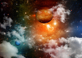 galaxy in a free space. 3D rendering