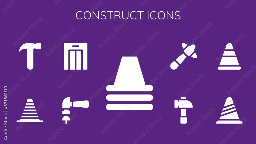 Wall mural Modern Simple Set of construct Vector filled Icons