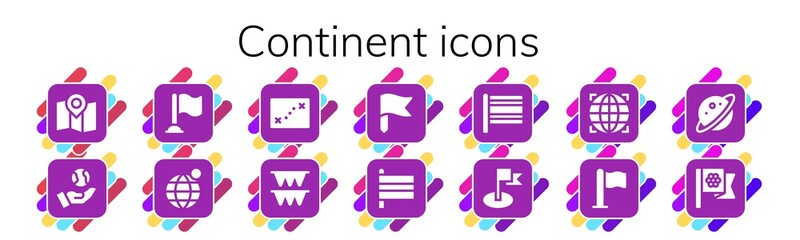 continent icon set