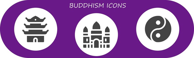 Modern Simple Set of buddhism Vector filled Icons