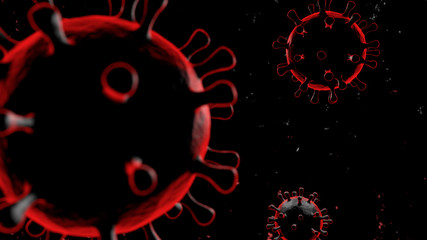 3d abstact virus vizualization
