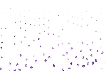 Light Purple vector background with signs of currency.
