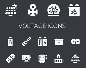 Modern Simple Set of voltage Vector filled Icons