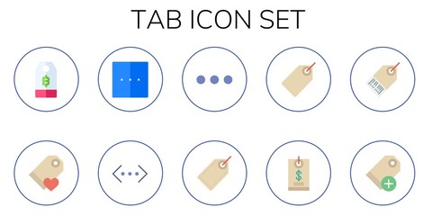 Modern Simple Set of tab Vector flat Icons