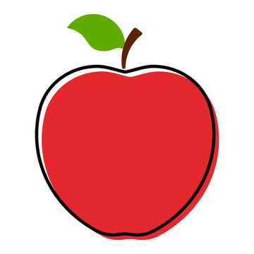 Apple icon. Red apple logo isolated on white background. Vector illustration for any design.