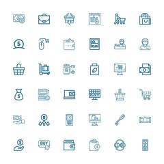 Editable 36 commerce icons for web and mobile