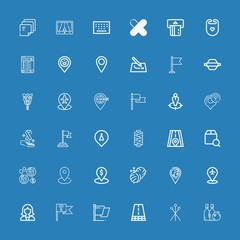 Editable 36 pin icons for web and mobile