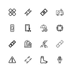 Editable 16 accident icons for web and mobile