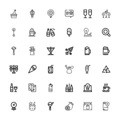 Editable 36 glass icons for web and mobile