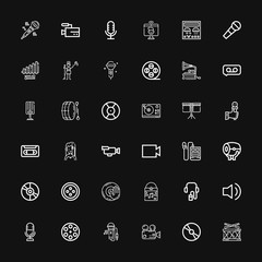 Editable 36 record icons for web and mobile