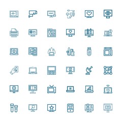 Editable 36 monitor icons for web and mobile
