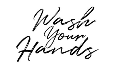 wash your hands Cursive hand lettering digital art