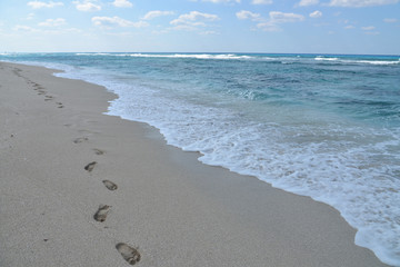Footprints on the beach