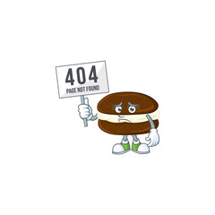 joyful cartoon character of whoopie pies elevate a board
