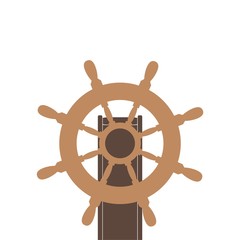 Obraz premium Ship steering wheel icon. Ship steering wheel sign for web design isolated on white background